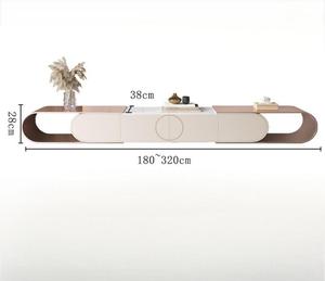 Meuble TV rétractable, style français moderne minimaliste, meuble de sol de luxe, combinaison table basse - Product Image 3