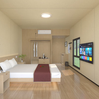 Maison préfabriquée en acier portable, mini-appartement modulaire, maison conteneur résistante aux intempéries pour hôtel et villa