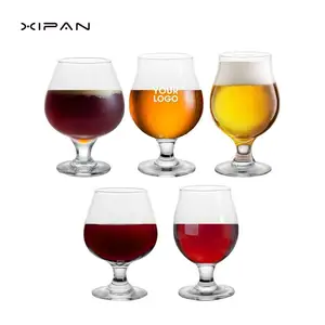Hot Sale Custom Logo Tulip Beer Glasses with Flared Rim Tumblers Stemmed Classic Gifts Cups Mugs for Men