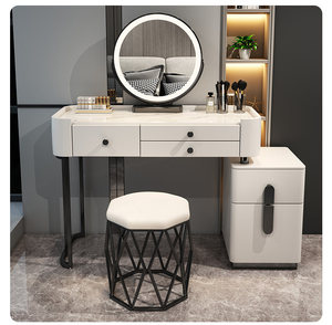 Coiffeuse moderne et abordable de luxe pour la maison, style nordique, avec tiroirs et miroir pour chambre à coucher - Product Image 1