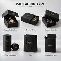 Flacon de parfum noir à prix avantageux, 100 ml, flacon de parfum rond, flacon de parfum personnalisé, 50 ml avec emballage boîte, couvercle de luxe