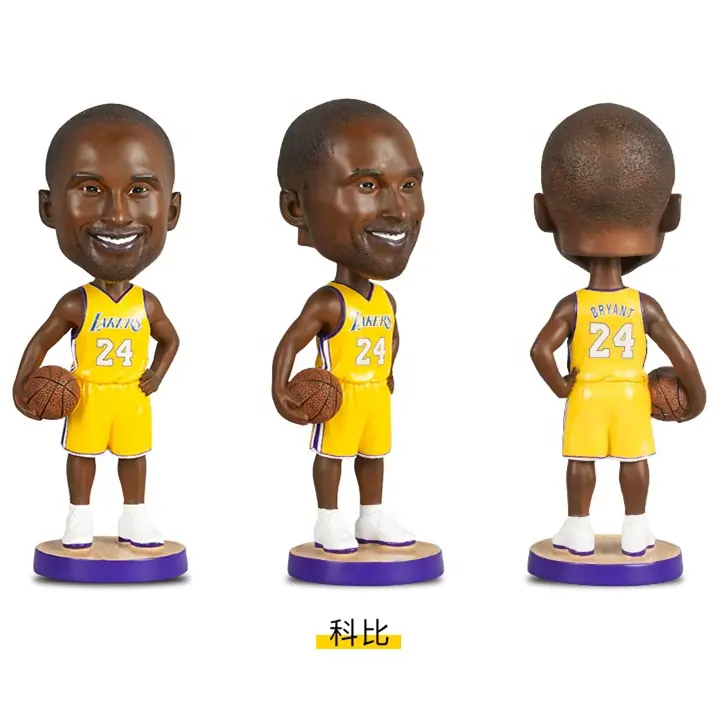 Kobe bryant bobble tête figurines joueur de basket-ball star statue figure jouets résine bobblehead