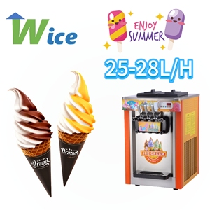 Machine à glace molle commerciale WICE 25-28L/H, 3 saveurs, distributeur automatique de glace molle 25-28L/h - Product Image 1