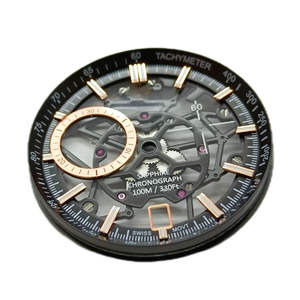 真鍮製スケルトンダイアルメカニカルウォッチプラスチック表面付きプレミアムウォッチパーツ - Product Image 4