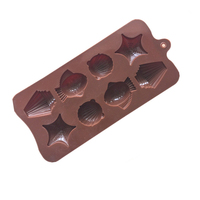 371 8 Loch 3D Niedliche Seefisch Muschel form Fondant Pralinen formen Cupcake Backen Silikon form DIY Kuchen Dekorations werkzeuge