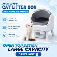 Bac à litière automatique pour chat AS11, adapté aux chats adultes jusqu'à 10 kg, petit, moyen, grand, vente en gros, nettoyage automatique