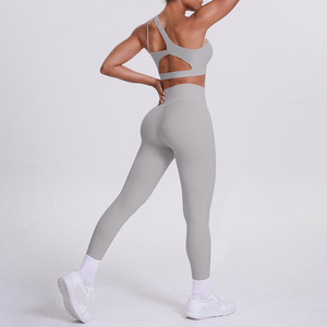 Completo Sportivo da <span class=keywords><strong>Donna</strong></span> 2 Pezzi Sexy Monospalla con Reggiseno e Leggings per Yoga e Fitness - Product Image 3