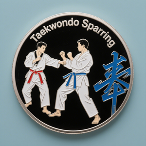 RENHUI argent couronne <span class=keywords><strong>Mario</strong></span> <span class=keywords><strong>Kart</strong></span> Taekwondo Golf Ball événement métal artisanat pièces de défi personnalisées pour damier chinois - Product Image 1