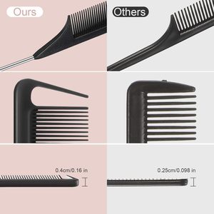 หวีแบ่งผมคุณภาพสูง ทนความร้อน พร้อมโลโก้สั่งทำ หวีหางหนู ABS ป้องกันไฟฟ้าสถิต หวีถักเปีย - Product Image 4