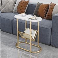 Table basse moderne de luxe léger en marbre avec structure en fer, design durable, garantie 5 ans, meuble de salon, table d'appoint de canapé