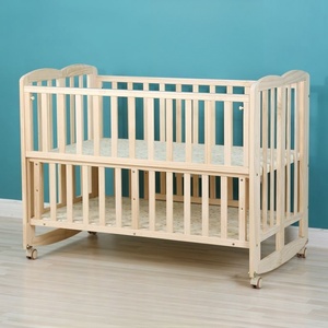 Tempat tidur anak kayu padat sisi tunggal Modern dengan desain lentur pagar pembatas untuk anak laki-laki dan perempuan untuk bayi - Product Image 1