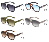 Lunettes de soleil Finewell RN5038, nouvelle monture carrée double pont, effet écaille de tortue, protection UV400, haute qualité PC+CP, pour hommes et femmes, idéales pour l'extérieur