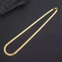 Collier ras du cou en acier inoxydable plaqué or, style punk hip-hop, chaîne serpent plate cubaine, inaltérable, pour hommes