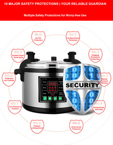 <span class=keywords><strong>Olla</strong></span> <span class=keywords><strong>a</strong></span> Presión Eléctrica de 15L, Acero Inoxidable, Gran Capacidad, <span class=keywords><strong>Olla</strong></span> <span class=keywords><strong>a</strong></span> Presión Comercial de <span class=keywords><strong>15</strong></span> <span class=keywords><strong>Litros</strong></span> con 20 Ajustes Preestablecidos - Product Image 2