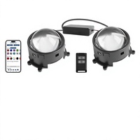 Lentille de modification de phare de voiture pour le commerce extérieur, 23 modes, télécommande, yeux de démon dynamiques, yeux de caméléon, lumières décoratives 12V