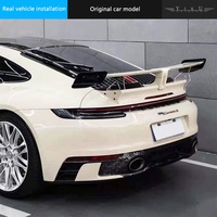 Kit carrosserie pour Porsche 911 992 en fibre de carbone modifiée : Lame avant, Lame aérodynamique avant, Jupes latérales, Lame arrière, Aileron arrière