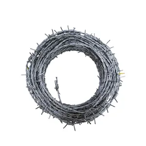 Wholesale Hot Dip Galvanized Pvc Coated 15.5 Gauge, 4 Point Price Meter In Egypt Barbed Wire