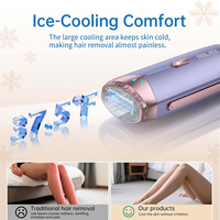 Épilateur laser portable professionnel pour usage domestique, sans douleur, avec refroidissement par glace, appareil d'épilation IPL pour le visage, le corps et les jambes