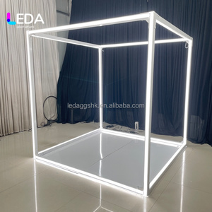 LEDA Décoration de Mariage Personnalisée, Cabine Photo en Métal Blanc avec Éclairage, Cabine Démontable, Accessoires de Photographie pour Événements et Décoration - Product Image 6