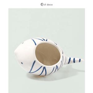 แปลกปลารูปร่างเซรามิกเป็นมิตรกับสิ่งแวดล้อมกระถางดอกไม้กระถางสำหรับเครื่องประดับบ้าน - Product Image 4