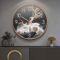 Jam Dinding Still Life Lanskap Modern dengan Gerakan Quartz dan Tampilan Jarum, Bahan Plastik untuk Ruang Tamu