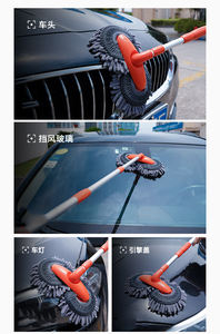 Long manche microfibre brosse vadrouille plumeau lavage voiture outils Double brosse tête vadrouille - Product Image 4