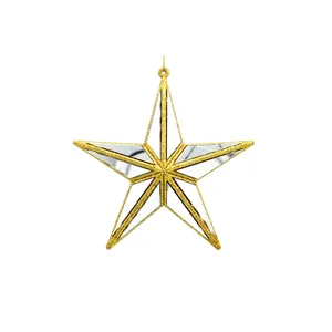 Wholesale christmas Mirror Surface Star Shape Ornaments For Xmas Tree Decoration