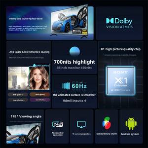 Televisor Inteligente LCD de <span class=keywords><strong>65</strong></span> <span class=keywords><strong>Pulgadas</strong></span> 4K Antirreflejo HDR Ultra Alta Definición para Reuniones de Negocios, Publicidad, Exhibiciones y Cine en Casa FW-65BZ40L - Product Image 2