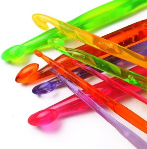 Juego de agujas de plástico acrílico multicolor de 9 tamaños, bolsa de inicio de ganchillo de 3mm-12mm - Product Image 5