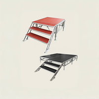 Plate-forme de scène portable pliable en alliage d'aluminium pour mariage intérieur ou extérieur et événements musicaux