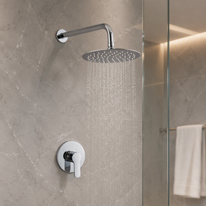 Ensemble de douche mural moderne doré en gros, avec sortie supérieure en acier inoxydable 304, optionnel 8-16 pouces, en laiton mural - Product Image 4