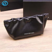 Étui à lunettes de soleil en cuir PU avec logo personnalisé, interrupteur magnétique, boîte-cadeau en carton avec tissu