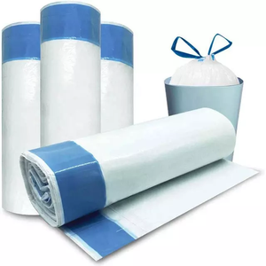 Wholesale High Quality HDPE LDPE Drawstring Garbage Handle <b>Draw</b> String Bag Heavy Duty Toughness Good Bin Liner Garbage Bag - Product Image 1