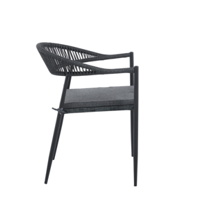 Offre Spéciale bas prix extérieur Table et <span class=keywords><strong>chaise</strong></span> ensemble jardin PE <span class=keywords><strong>rotin</strong></span> tressage corde <span class=keywords><strong>chaise</strong></span> métal aluminium chaises pour restaurant à manger - Product Image 5