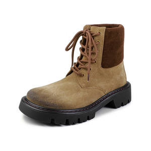 Bottes rétro de style européen 2025 - Cuir mat, laçage avant, semelle épaisse, multicolores, bout rond, bottes pour femmes - Product Image 2