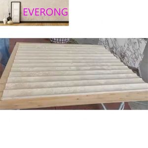 Panel de Azulejos de Pared de Travertino Beige Turco, Diseño de Lujo Único, Acabado Ondulado Personalizado, Color Crema Mate Suave - Product Image 2