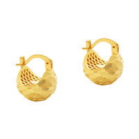 Nouvelles boucles d'oreilles scintillantes en forme de boule creuse, plaquées or, bijoux de mode pour femmes