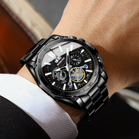 Jam Tangan Pria Binbond B4750 4750 Fashion Sport Auto Date Luminous Mewah Tahan Air Quartz untuk Reloj