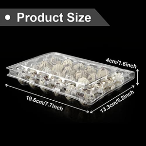 Barquette en plastique PET transparente à 20, 24 ou 30 alvéoles pour œufs de caille, emballage jetable pour œufs de poule et de caille avec couvercle - Product Image 2