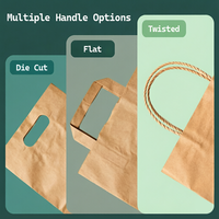 Sac en papier personnalisé avec logo, matériaux durables, recyclable, respectueux de l'environnement, sac de shopping en papier kraft avec poignée pour les petites entreprises