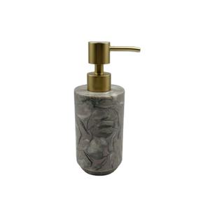 <span class=keywords><strong>Set</strong></span> di 4 <span class=keywords><strong>Accessori</strong></span> per <span class=keywords><strong>Bagno</strong></span> di Lusso in <span class=keywords><strong>Grigio</strong></span> e Oro Opaco con Testina Pompa Rotonda in Marmo Naturale - Product Image 2