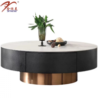 Table basse ronde en marbre, design moderne, luxe léger, minimaliste, combinaison de designers