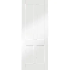 36 '"x84" rústico 4 Panel sin Interior de madera maciza puerta de Granero losa con inoxidable Hardware puerta agitadora pintada de blanco