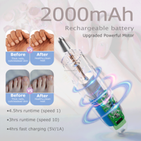 Multifunctionele draagbare elektrische nagelboor Draadloos 16000 RPM Penvormig manicure-pedicure-gereedschap met reisetui 10 boorbits