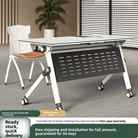Table de conférence modulaire pliable et mobile HYZ-230X avec combinaison de chaises, design moderne, matériau MFC pour bureau et formation