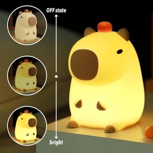 Cute Capybara <b>Night</b> Lamp 800mAh 1200mAh Battery Touch Control Nursery <b>Night</b> <b>Light</b> Bedside Table Lamp for <b>Boys</b> Girls Kids - Product Image 4