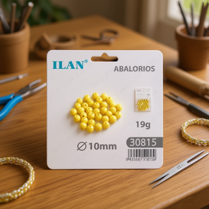 Ilan Abalorios Perline acriliche 10mm Giallo 19g Per la creazione di gioielli - Product Image 3