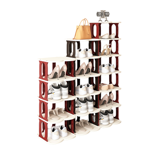 Zapatero de Plástico Duradero de Múltiples Niveles que Ahorra Espacio para Dormitorio, Entrada, Sala de Estar - Organizador de Almacenamiento de <span class=keywords><strong>Zapatos</strong></span> para el Hogar - Product Image 1