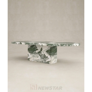 Nordic Design Advanced Colored Marble <b>Dining</b> <b>Table</b> with Oval Column Base for Room - Product Image 2