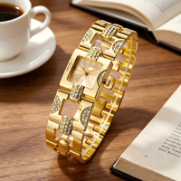 LP60 Uhren für Damen Mode Einfache Damen Vintage Original Quarzuhr Luxuriöse Goldene Wasserdichte Minimalistische Uhr